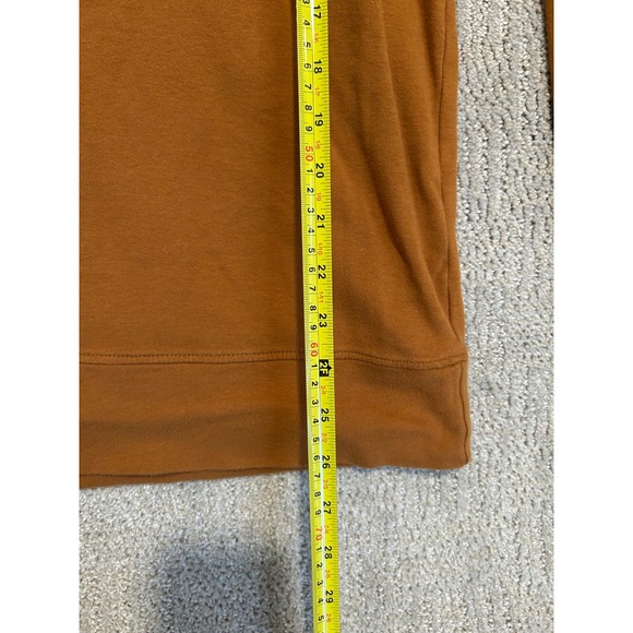 Pact Womens Organic Cotton Henley V-Neck Sweatshirt Rust Orange Long Sleeve L - Picture 4 of 6